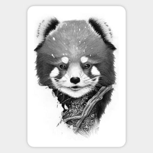 Red Panda Animal Wild Nature Illustration Line Epic Illustration Line Art Sticker